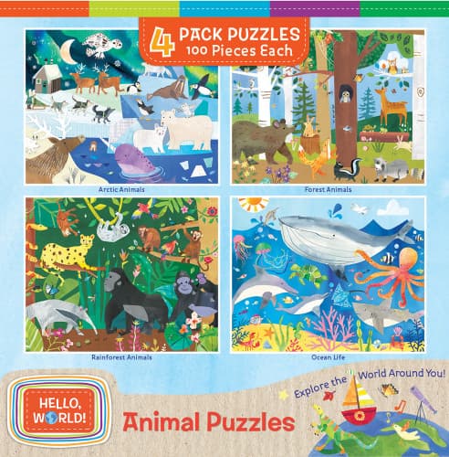 Hello, World! - 4-pack 100pc Puzzles
