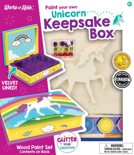 Classic Wood Paint Kit - Unicorn Keepsake Box