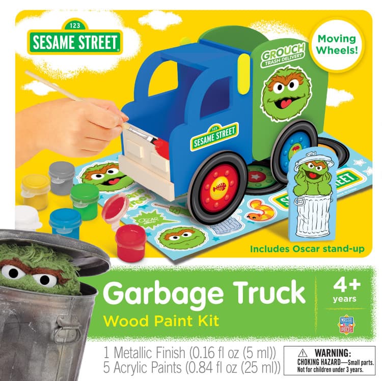Sesame Street - Garbage Truck Wood Paint Kit