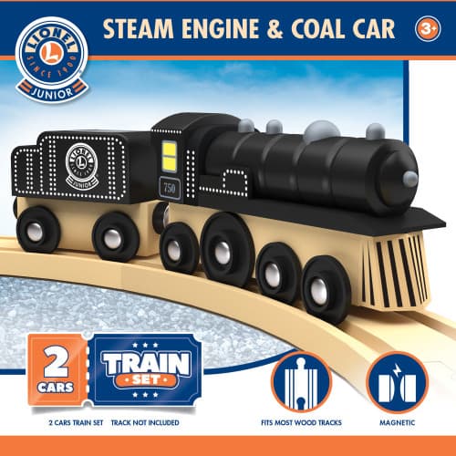 Lionel - Steam Engine & Coal Car Wood Toy Train Se