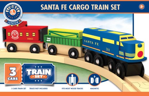 Lionel - Santa Fe Cargo 3pc Wood Toy Train Set