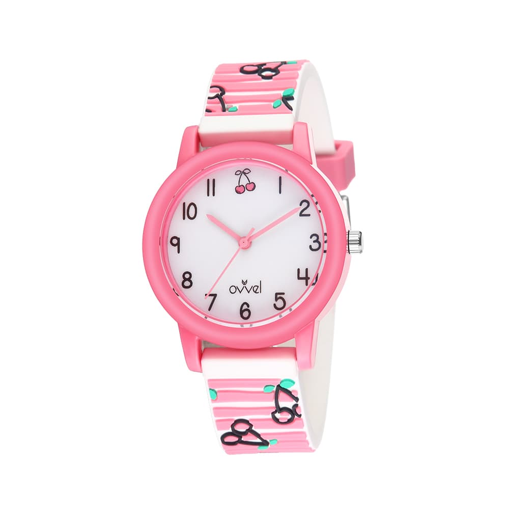 Ovvel Girls Analog Watch - Stripey Cherry