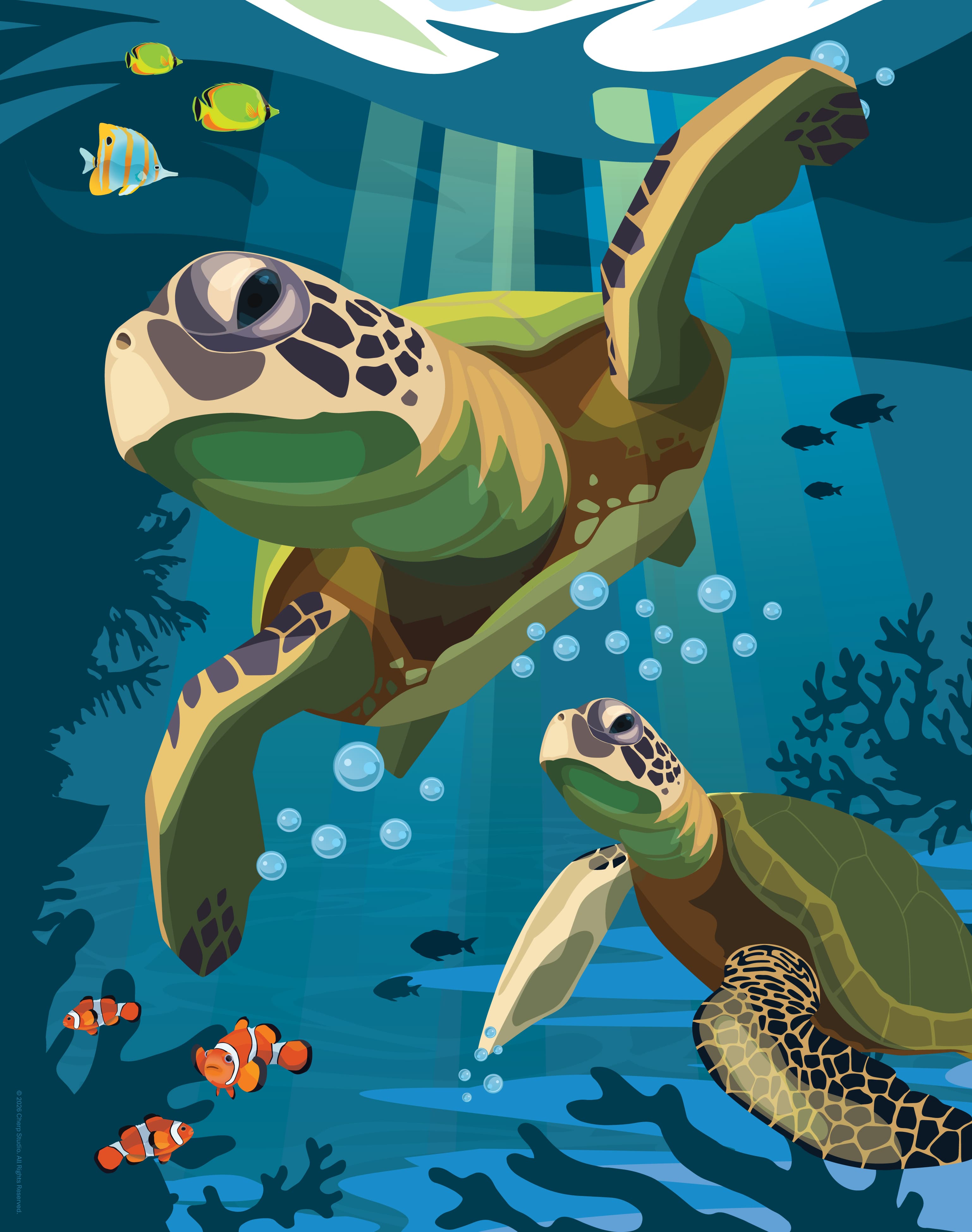 WildinColor – 100 PC puzzle – Aquarium /Sea Turtle