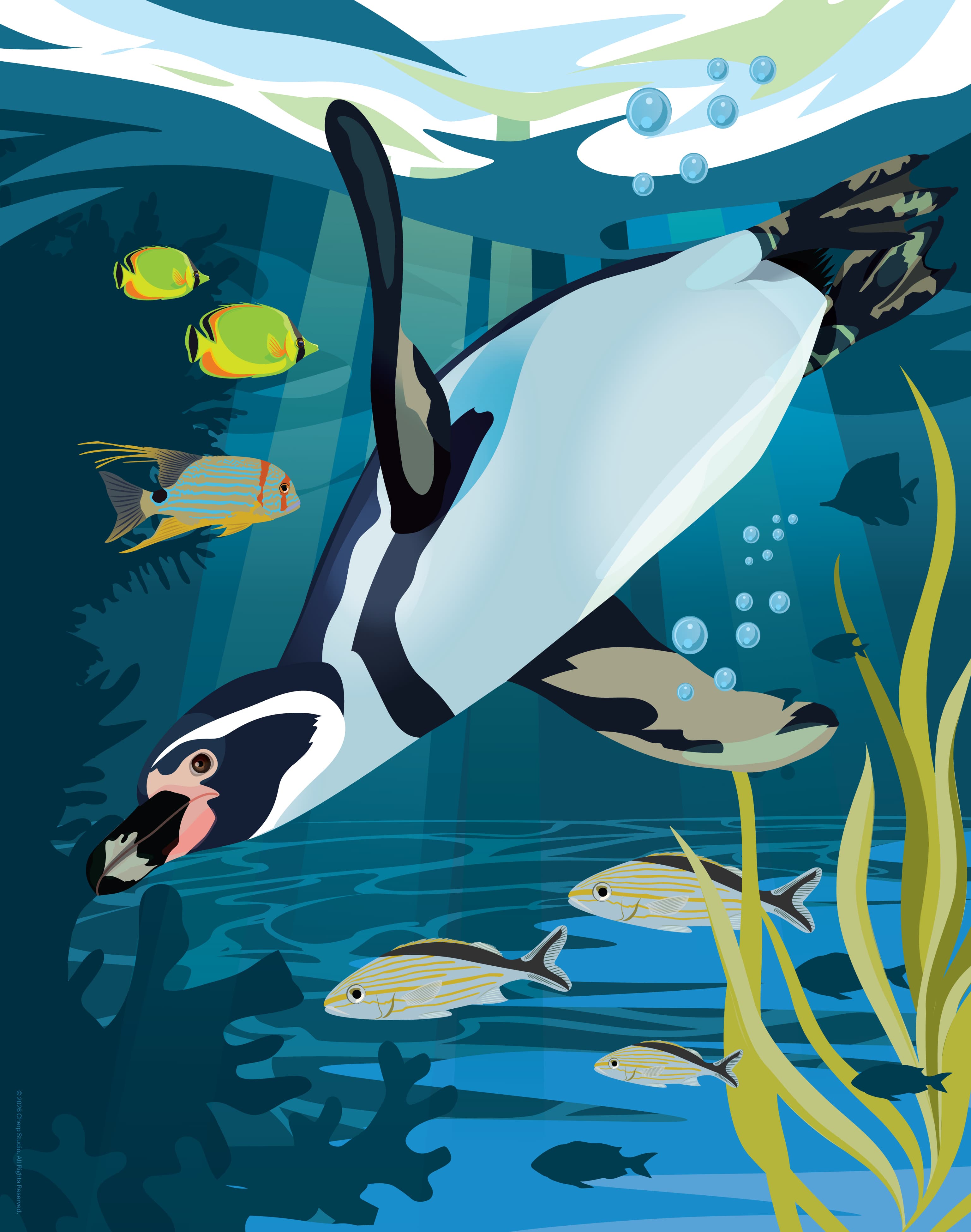 WildinColor – 100 PC puzzle – Aquarium - Penguin