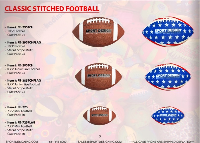 Classic Stitched Footballs — page from the Sport Design 2026 catalog