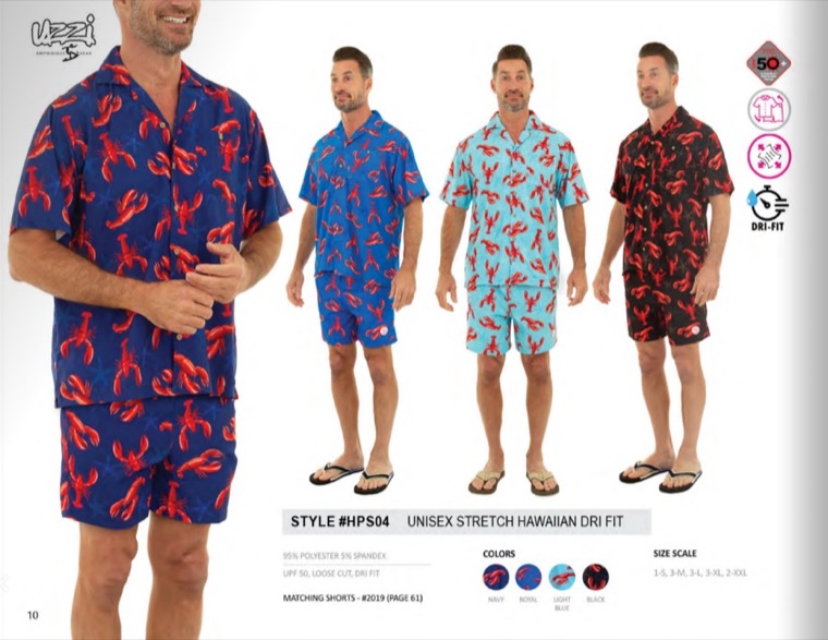 Hawaiian Dri-Fit Sets — page from the Uzzi 2026 catalog